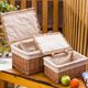 hộp bento nhựa Wicker rơm lưu trữ hộp lưu trữ hộp lưu trữ máy tính để bàn giỏ lưu trữ cản trở hộp lưu trữ các thiết bị gia dụng khác giỏ lưu trữ kệ mỹ phẩm xoay