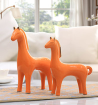 Modern European minimalist ceramic horse ornaments living room home interior decorations creative TV cabinet wine cabinet crafts