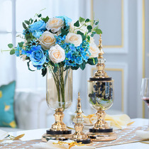 Vase Nordic ornaments living room home flower arrangement American model room glass creative simple dry flower soft decoration