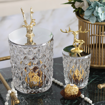 European glass jar decorations Nordic style crystal utensils candy box storage cans with lid ornaments