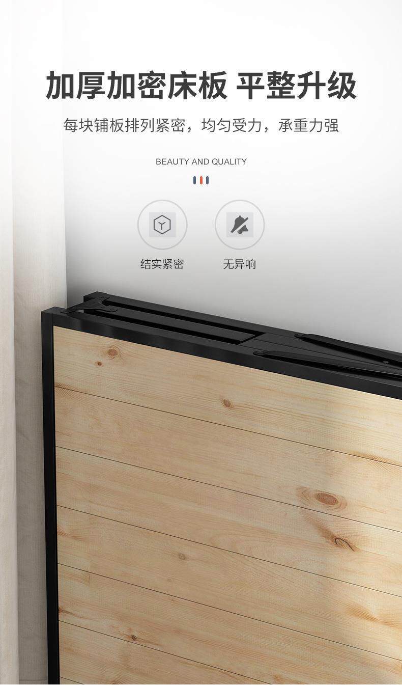 Принадлежности для шитья 折叠床单人双人1米1.2米家用出租房经济型小床简易铁架竹床硬板床 European style flower