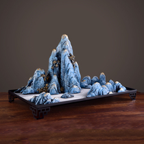 New Chinese Zen landscape rockery soft decoration hotel porch tea room model room living room office decoration