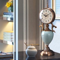 European-style desktop clock living room ornaments American clock living room home personality creative Nordic atmospheric clock clock