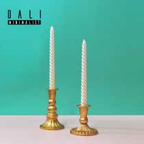 Retro American small candlestick candle home luxury cake ornaments European metal ins Wind brass photo props