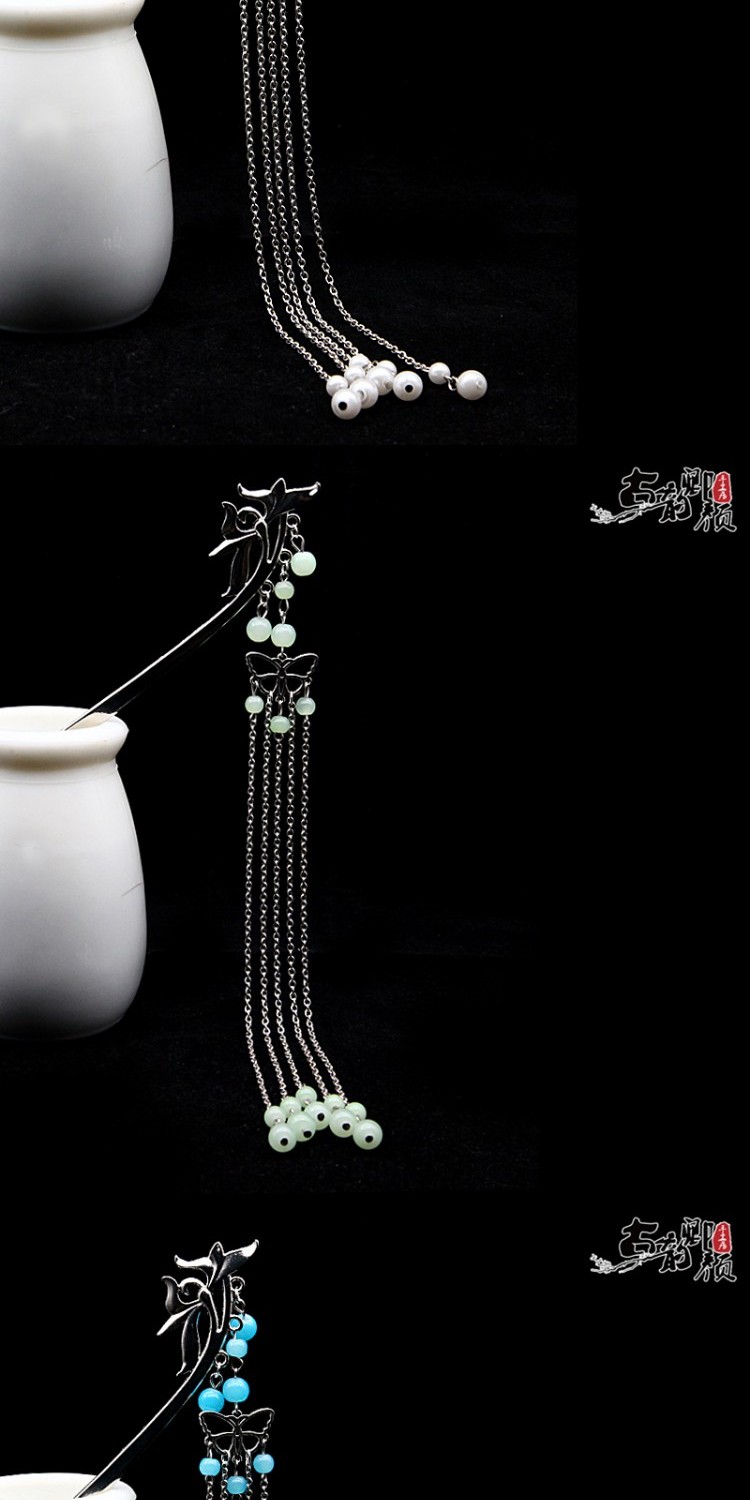 Spot handmade trang phục cổ điển phong cách cổ điển kẹp tóc bước lắc linh hồn phà Huangquan Mengpo tiara phụ kiện tóc kẹp tóc kẹp tóc hàn quốc cho bé