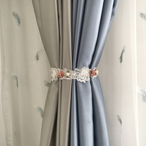  Lace strap three-dimensional Korean flower curtain retractable belt tied decorative accessories Pearl embroidery tether pair