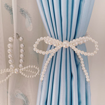 Elegant pearl bow curtain straps rhinestone magnet buckle bedroom living room gauze curtain decoration storage collection belt