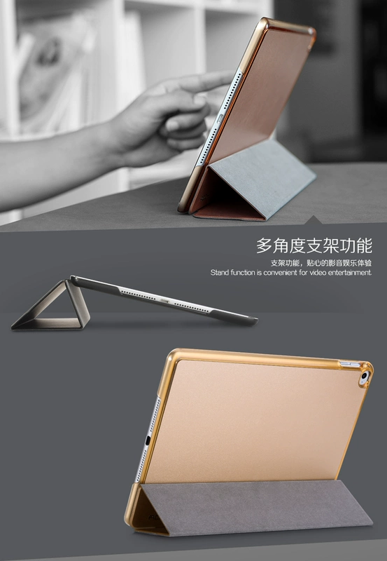 ROCK Apple ipad air2 vỏ bảo vệ A1566 A1567 máy tính bảng ngủ mỏng bao da toàn diện chống rơi - Phụ kiện máy tính bảng