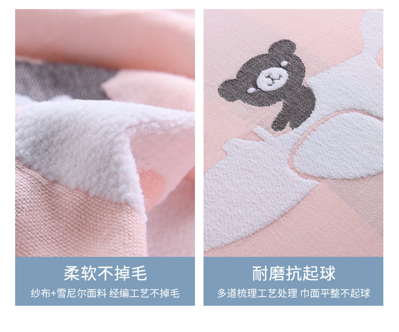 Khăn quàng trẻ em khăn gối đặt nam và nữ cotton hoạt hình bé mẫu giáo gạc bông gối đơn dày áo gối