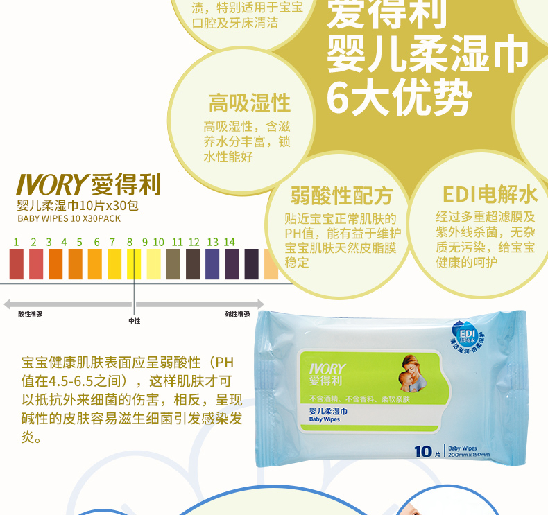 Khăn lau trẻ em Aideli đặc biệt Khăn lau trẻ em Chăm sóc da trẻ em Khăn giấy mềm 10 * 30 gói xách tay khăn giấy ướt không mùi