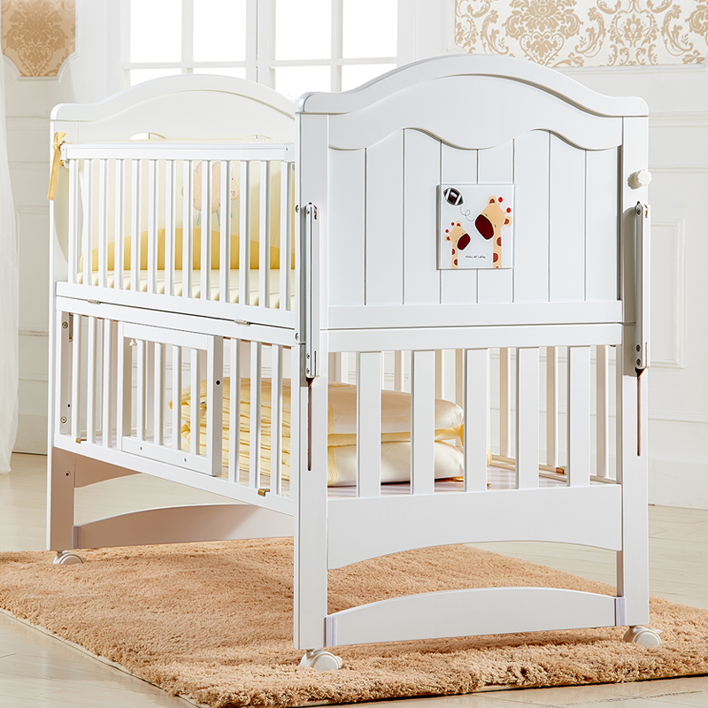 Fobes Crib Solid Wood Without Paint European Baby Bed Multi