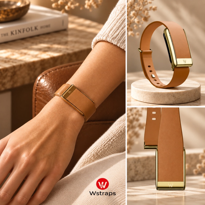 Suitable for the Same Model as the Official Whoop 5.0 Website, the Watch Band Is Made of First-Layer Cowhide with Gold Buckle, Mg/Life Peak Wristband Suitable for the Same Model as the Official Whoop 5.0 Website, the Watch Band Is Made of First-Layer Cowhide with Gold Buckle, Mg/Life Peak Wristband