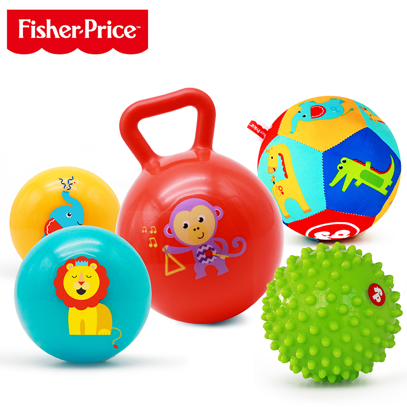 Fisher Infant And Toddler Hand Grab Ball Touch Ball Rattle Grip Training Ball Can Bite Baby Massage Ball Toy