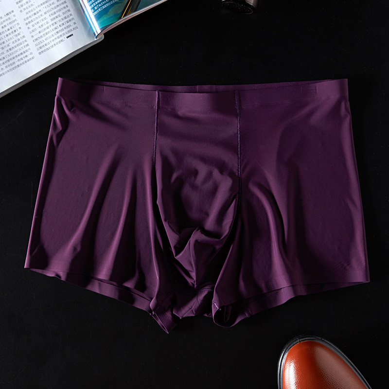 Ice silk underpants men's scarred one-piece summer ice-cool breathable big-size pants underpants underpants flat angle pants ultra-thin-Taobao