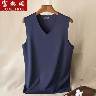 Autumn and winter men's non-trace warm vest men thick plus velvet tight heat men's waistcoat base shirt black waistcoat