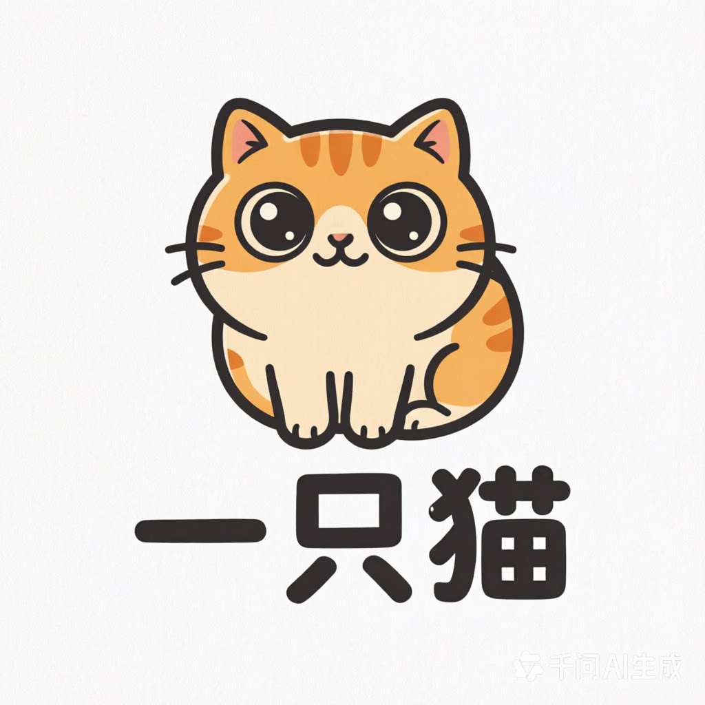 一只猫宠物用品店的LOGO