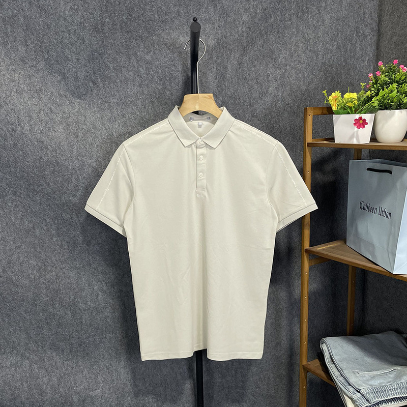 Kajia Cut Label Men's Summer New Casual Fashion Versatile Breathable Turn-Down Collar Short Sleeve Polo Shirt Youth T-Shirt 1235