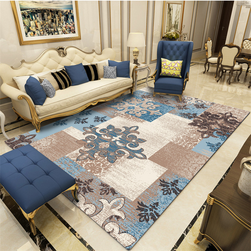Mediterranean thảm xanh phòng khách bàn cà phê ngủ cạnh giường ngủ thảm pad cửa hàng thảm Mỹ Bắc Âu cho tối giản hiện đại - Thảm lót sàn simili