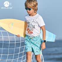 Gailang childrens beach pants elastic quick-dry boy shorts girls thin tide sports hot pants with lining
