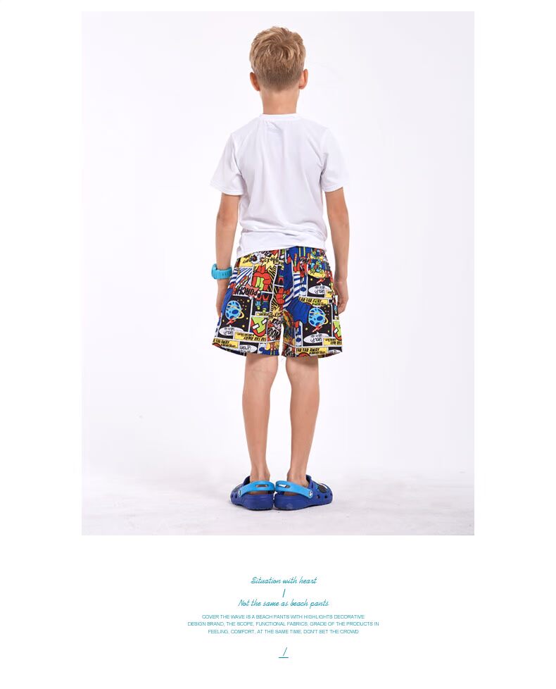 Quần short sóng trẻ em kỳ nghỉ khô nhanh quần co giãn bãi biển quần lửng du lịch quần short boxer quần short bé trai quần short đi biển nữ
