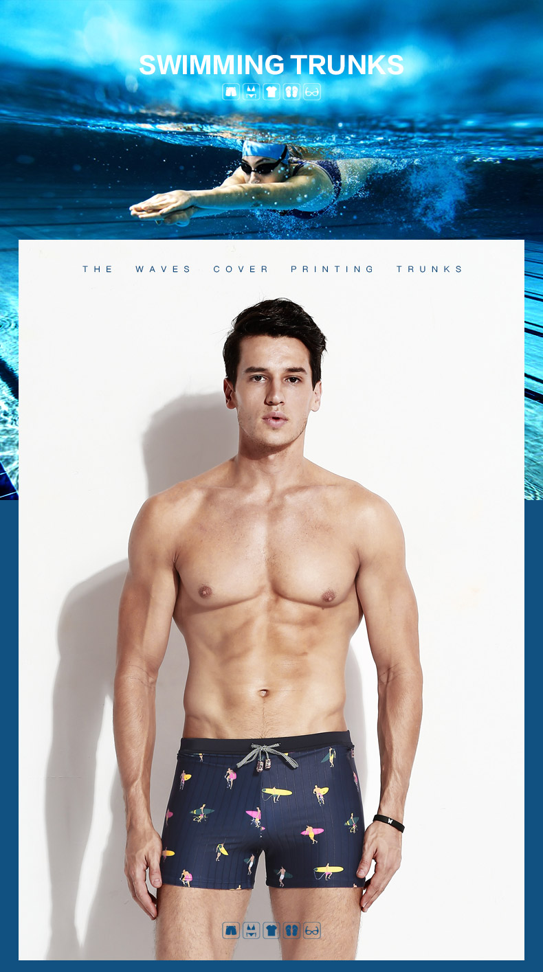 Che sóng chống mite mùa hè bên bờ biển kỳ nghỉ đồ bơi nam thời trang in boxer bơi thân áo tắm nam - Nam bơi đầm quần bơi nam boxer