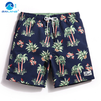 Gailang seaside holiday couple beach pants mens quick-drying large size with lined flat corner swimming trunks stretch womens swimming trunks