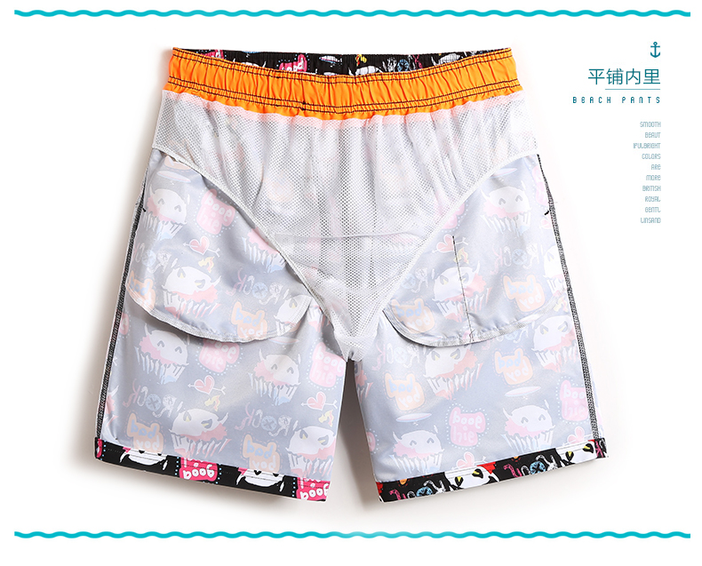 Gailang phim hoạt hình quần đi biển nam quần nhanh khô nhanh bên bờ biển kỳ nghỉ quần short suối nước nóng đấm bốc quần bơi với lót 	quần đi biển tre em	