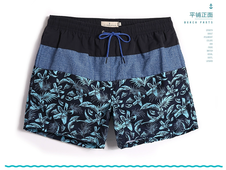 Quần đi biển Galang quần lửng rộng kích thước nhanh khô quần thể thao ba điểm sọc boxer bơi nam quần bơi có lót - Quần bãi biển 	mua quần áo đi biển