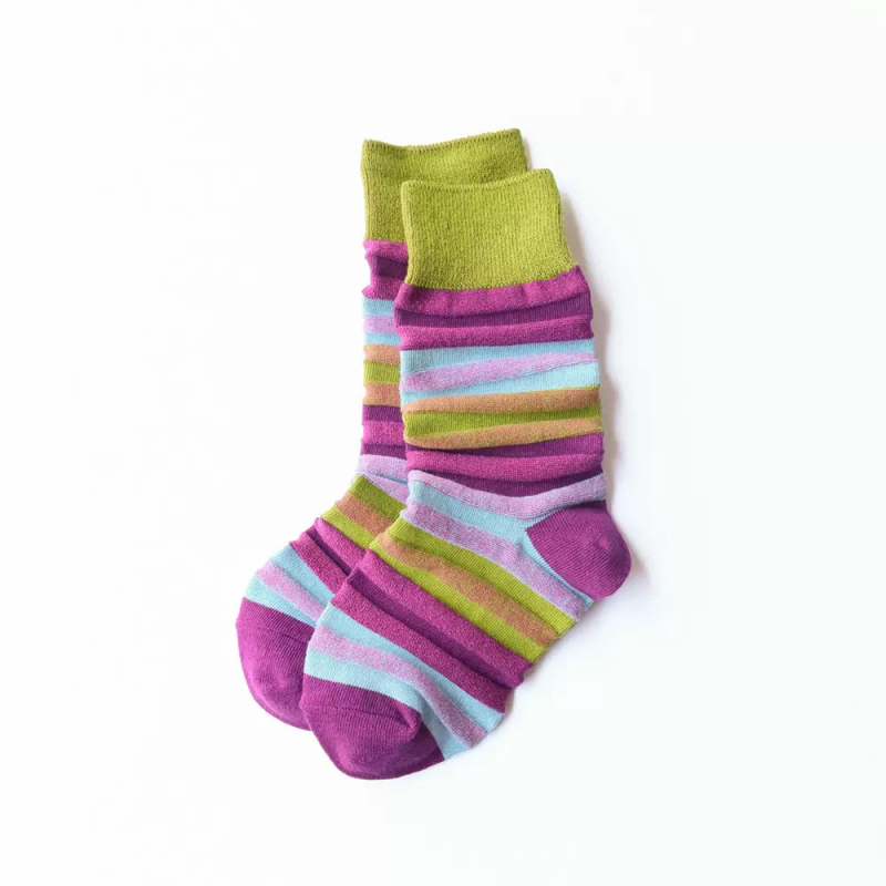 (3 Pairs ) Caterpillar Gradient Three-Dimensional Striped Slouch Socks, Trendy and Unique, Couple's Mid-Calf Socks for All Seasons
