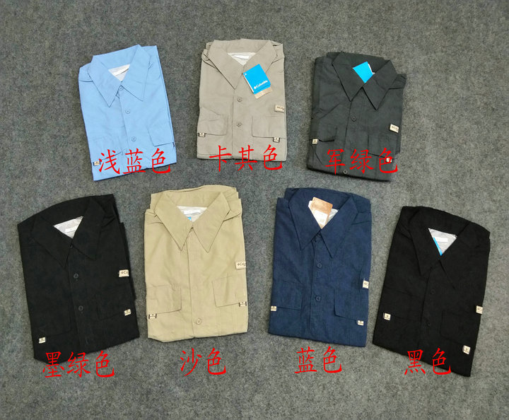 Us Size Pfg Columbia Men's Outdoor Quick-Drying Sun Protection Short-Sleeve Shirt for Fishing