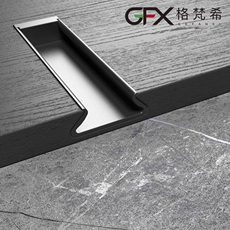 Невидимая рука 意式轻奢铝合金隐形暗拉手衣柜门移门黑色隐藏柜门嵌入式开槽把手