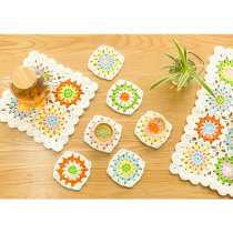 New mommy hand-made Daisy mosaic blanket diy relief hand-crochet wool to pass the time material bag