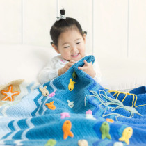 New mommy hand-made ocean childlike carpet material bag baby handmade diy cover blanket in thick wool knitting crochet