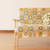 New mommy hand-made Mori light retro little Daisy mosaic blanket coarse wool Group hand-woven material bag
