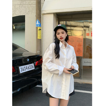 Korean Version White Shirt Woman Design Sensation Little Crowd 100 Hitch Loose Expats Wear Spring Loaded Women Blouse and Casual Lining