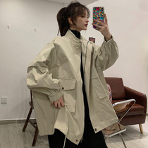 Spring and Autumn Korean version of ins Harajuku wind bf loose collar Net red casual overwear jacket jacket jacket female student tide
