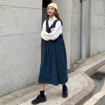 Spring and autumn 2021 new Korean version of the small suit Foreign style age-reducing strap dress fashion two-piece set schoolgirl