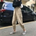 Mùa xuân và mùa thu Phiên bản Hàn Quốc của ulzzang phong cách Harajuku bf lỏng hoang dã eo cao dụng cụ giản dị quần rộng chân hậu cung nữ sinh viên quần tập gym nữ Quần Harem