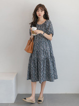 Pregnancy Woman Dress Summer Dress Style Comeback Crus Pregnant Pregnant Woman Lian dress Korean version Summer temperament Holiday over knee long dress Summer