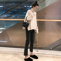 Pregnant women pants autumn wear trousers fashion pregnant women jeans Net red ankle-length pants 2021 autumn winter clothing leggings