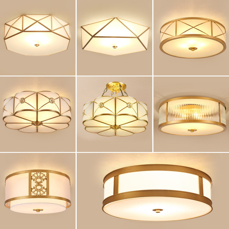 American bedroom suction light led round cozy romantic home living room light minimalist around modern room full copper lamps