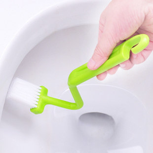 Japanese-style S-shaped toilet brush curved brush toilet Qingli side dead corner cleaning brush soft brush
