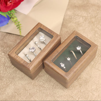 Black walnut pair of rings box women's earring picks packaging box