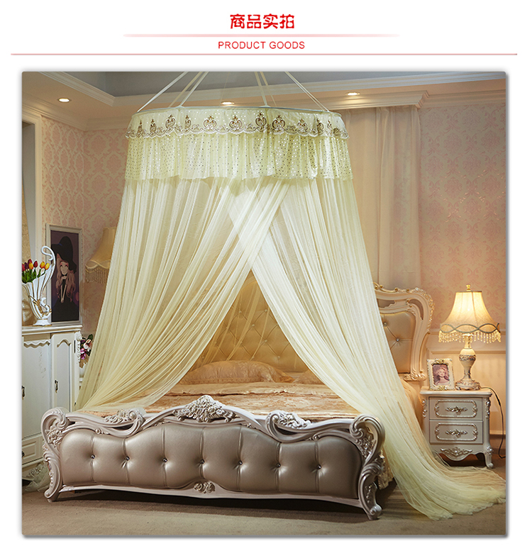 Wedding Vòng màn chống muỗi lớn màu đỏ cửa phụ trần tấm 1.8m chúa châu Âu lưới custom-made cao cấp 1.3 - Lưới chống muỗi màn lưới chống muỗi gấp gọn