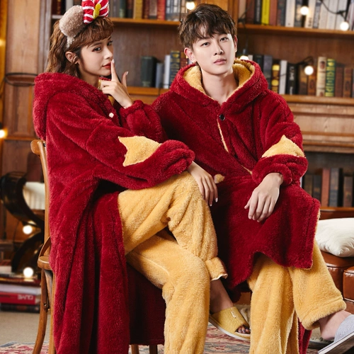 Демисезонная пижама для влюбленных, коралловое бархатное демисезонное флисовое зимнее термобелье, большой размер