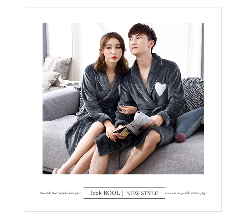 Mùa đông dày flannel vài chiếc áo ngủ nam đồ lót nhung san hô của phụ nữ áo choàng tắm thời trang mùa thu và mùa đông cộng với đoạn văn dài đồ ngủ cao cấp