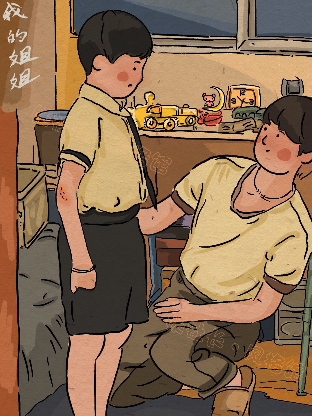 Mobile phone case pattern custom stick figure comics hand-painted illustration head sweet cool cute couple birthday gift