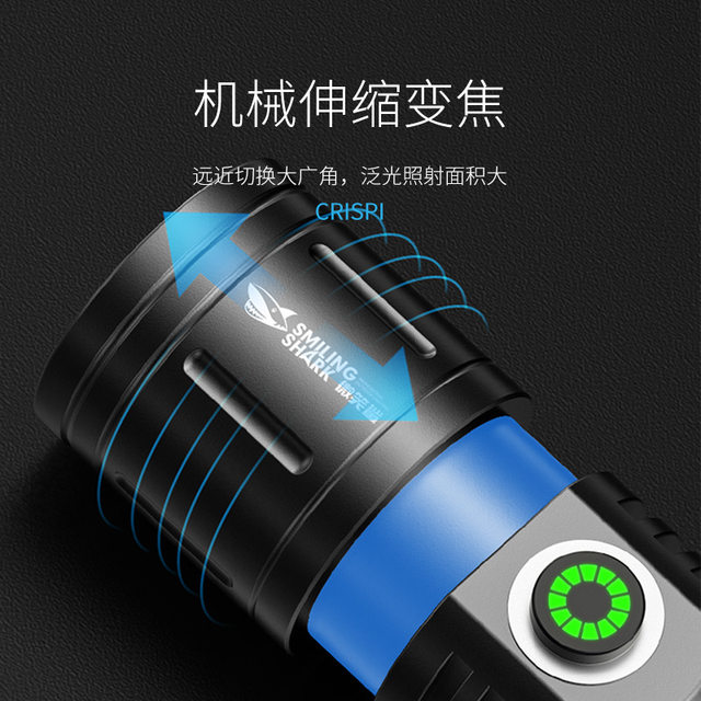 Smiling Shark Super Bright Mini White Laser Flashlight M60 Strong Light Outdoor Zoomable Home Led Tactical Small Flashlight