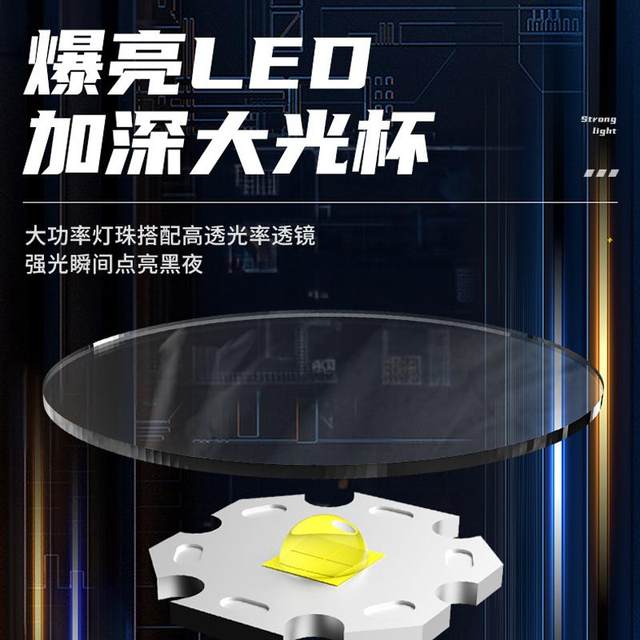 Explosive spotlight long-range searchlight with side light outdoor camping strong light portable light patrol mountaineering emergency cannon