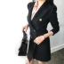 Áo khoác nữ dáng suông nhỏ trong phần dài 2018 thu đông phiên bản mới của Hàn Quốc có thắt lưng khí phách là bộ đồ đôi màu đen mỏng bộ vest nữ hàn quốc Business Suit
